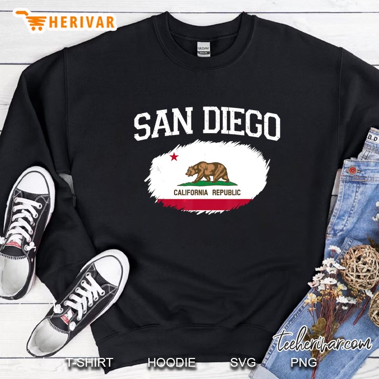 San Diego Ca California Flag Vintage Usa Sports Men Women Sweatshirt