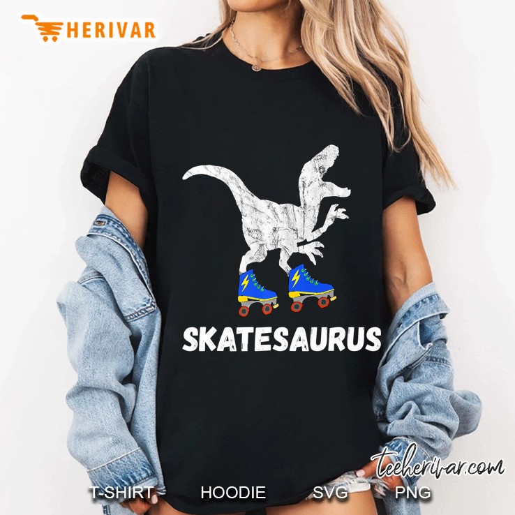 Skate Dinosaurs Roller Skating Rink T-Rex Roller Skater Premium Ladies Tee