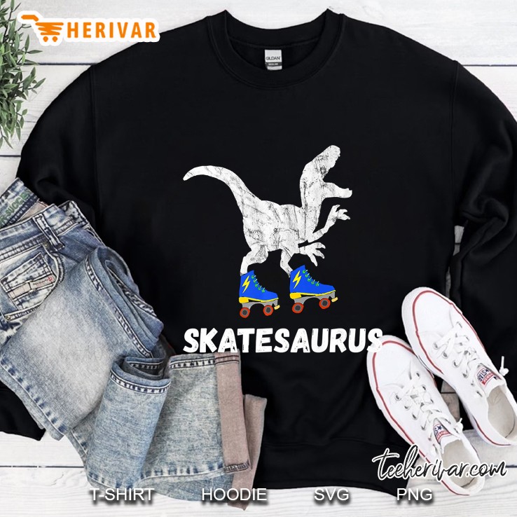 Skate Dinosaurs Roller Skating Rink T-Rex Roller Skater Premium Sweatshirt