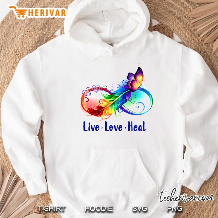 Live Love Head Colorful Infinity Feather Butterfly Version Hoodie