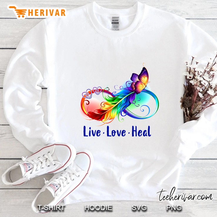 Live Love Head Colorful Infinity Feather Butterfly Version Sweatshirt