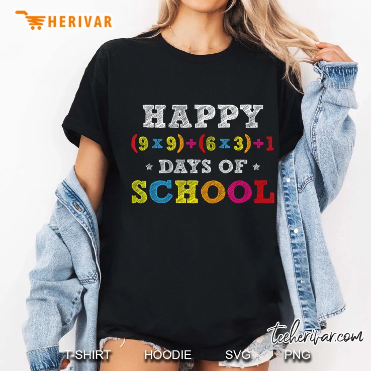 Happy 100 Days Of School Math Formula Version Ladies Tee