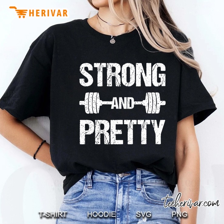 Strong And Pretty Barbell Version Ladies Tee