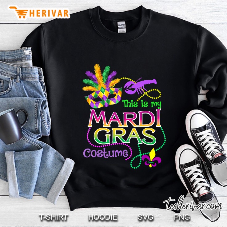 This Is My Mardi Gras Costume Mask Crawfish And Beads Version Sweatshirt