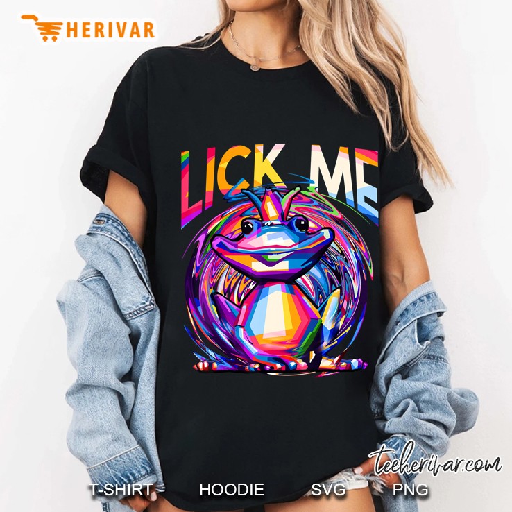 Lick Me Psytrance Acid Trippy Frog Version Ladies Tee
