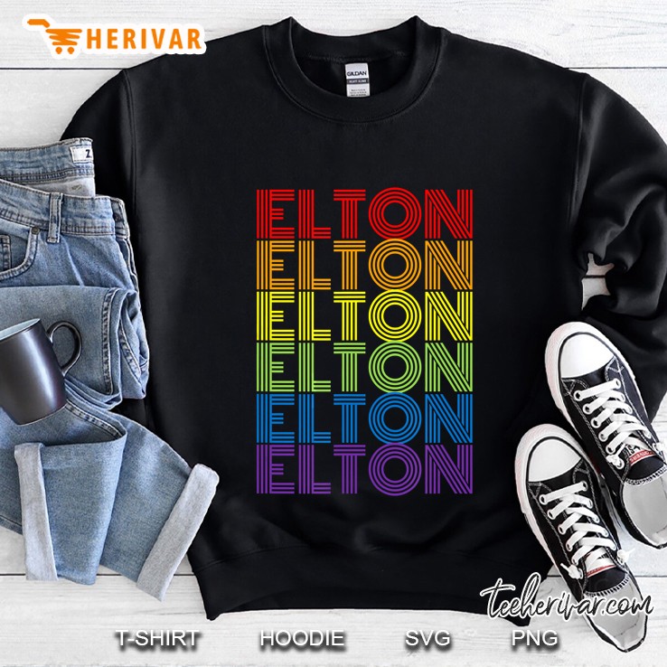 Elton Rainbow Vintage Wordmark Pattern Version Sweatshirt