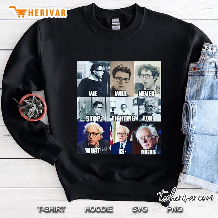 We Will Never Stop Fighting For What Is Right Bernie Version Sweatshirt