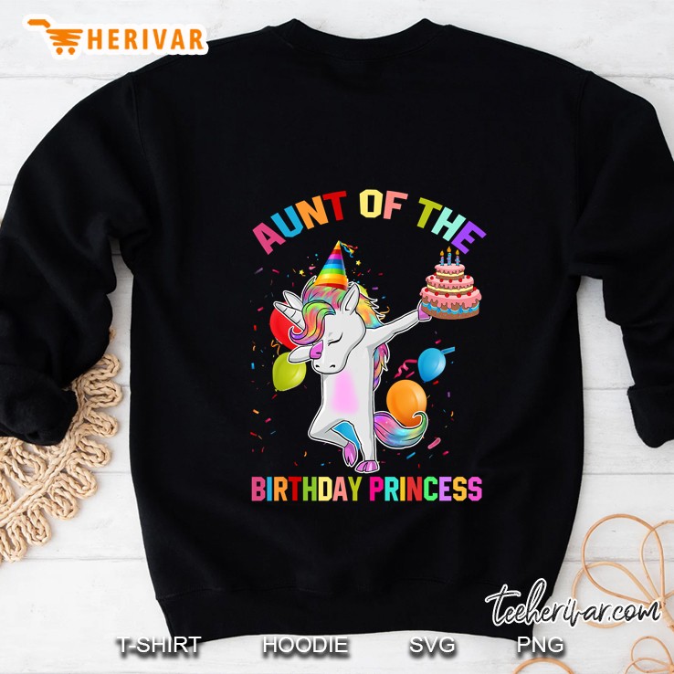 Aunt Of The Birthday Princess Unicorn With Cake Version Sweatshirt