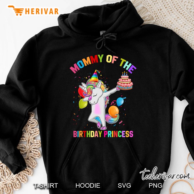 Mommy Of The Birthday Princess Unicorn With Cake Version Hoodie