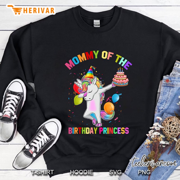 Mommy Of The Birthday Princess Unicorn With Cake Version Sweatshirt