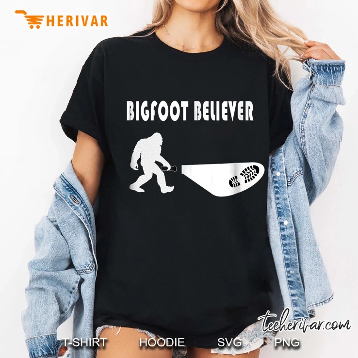 Bigfoot Believer Cryptid Hunter Sasquatch Ladies Tee