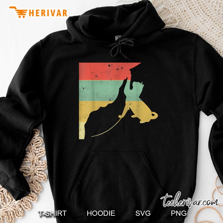 Distressed Retro Rock Climbing Cat Lover Vintage Version Hoodie