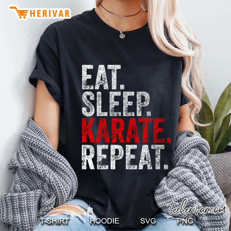 Eat Sleep Karate Repeat Ladies Tee
