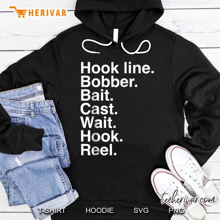 Hook Line Bobber Bait Cast Hook Reel Fishing Hoodie