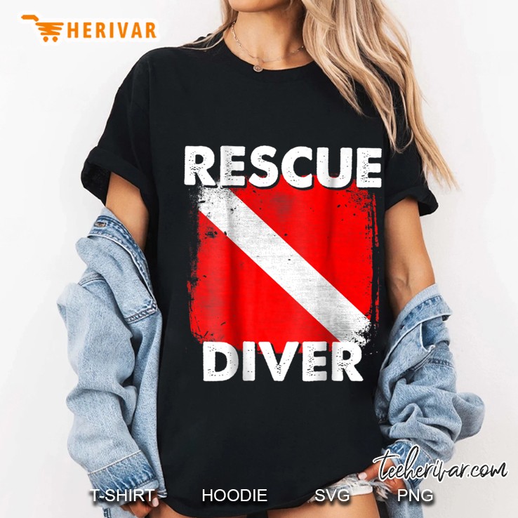 Rescue Diver Scuba Flag Version Ladies Tee