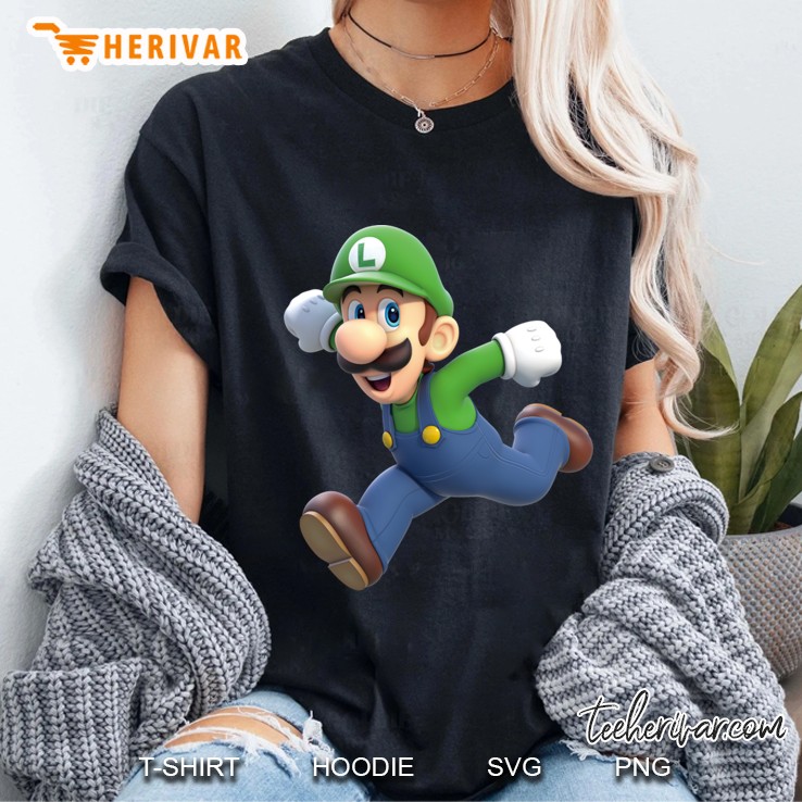 Super Mario Luigi 3D Poster Ladies Tee