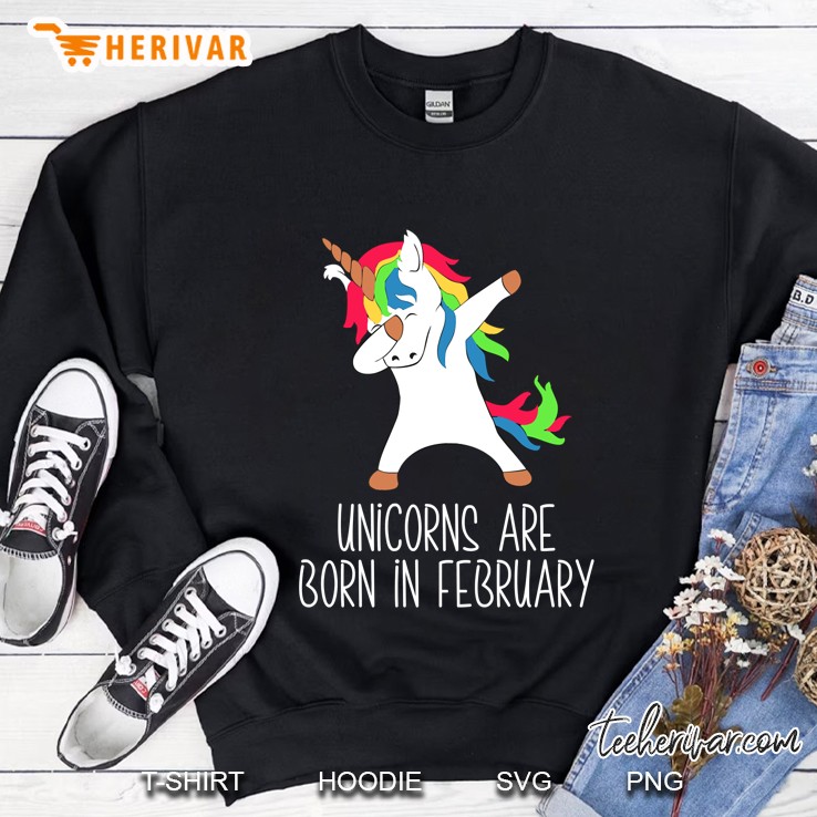Unicorns Are Born In February Dabbing Dancer Sweatshirt