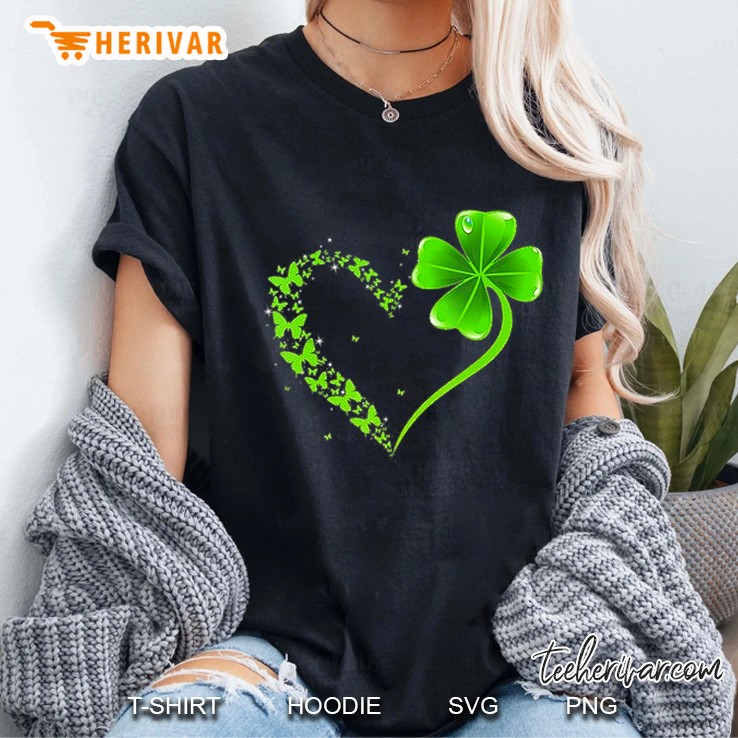 Butterfly Four Leaf Clover Heart Ladies Tee