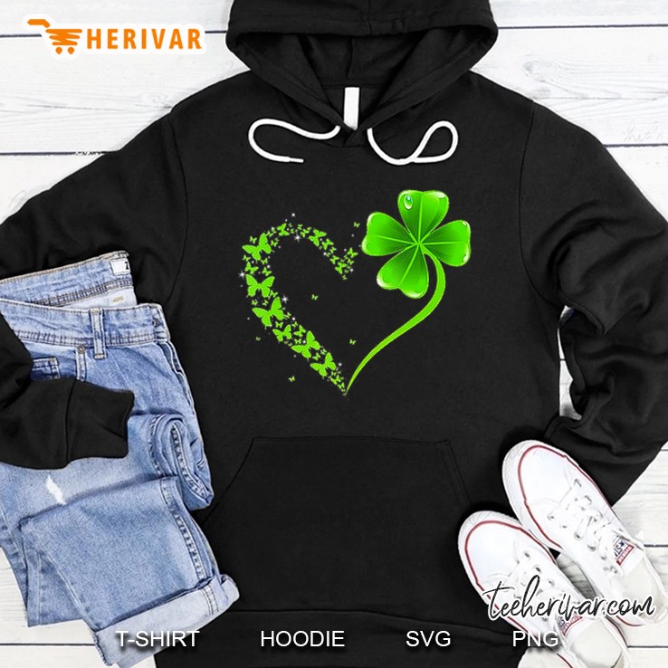 Butterfly Four Leaf Clover Heart Hoodie
