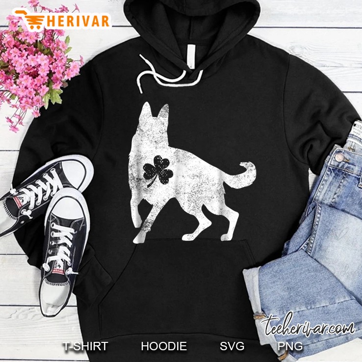 German Shepherd Irish Clover St Patrick Day Hoodie