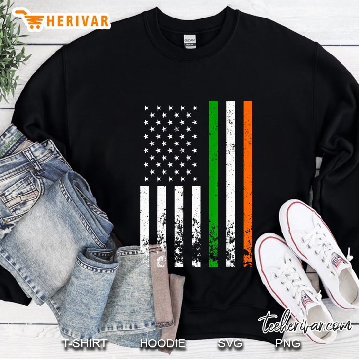 Irish Flag In American Flag Sweatshirt