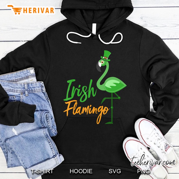Irish Flamingo St Patrick Day Flamingo Version Hoodie