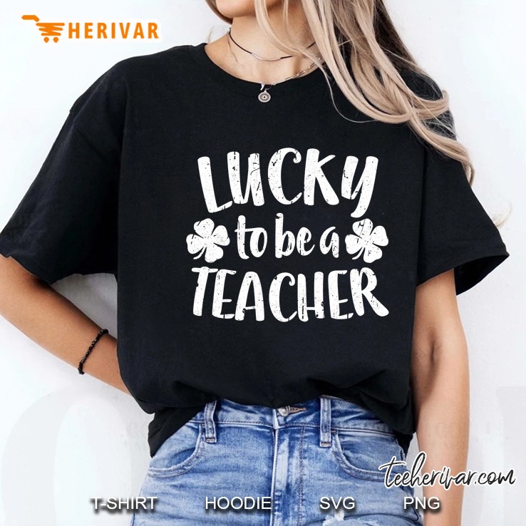 Lucky To Be A Teacher Shamrock Version Ladies Tee