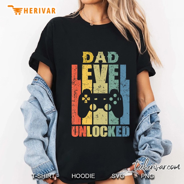 Dad Level Unlocked Game Controller Vintage Version Ladies Tee