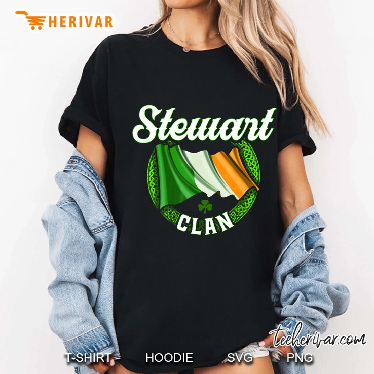Stewart Surname Irish Last Name Ireland Flag Ladies Tee