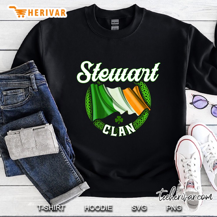 Stewart Surname Irish Last Name Ireland Flag Sweatshirt