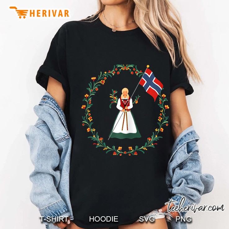 Norway Pride Norwegian Bunad Girl Ladies Tee