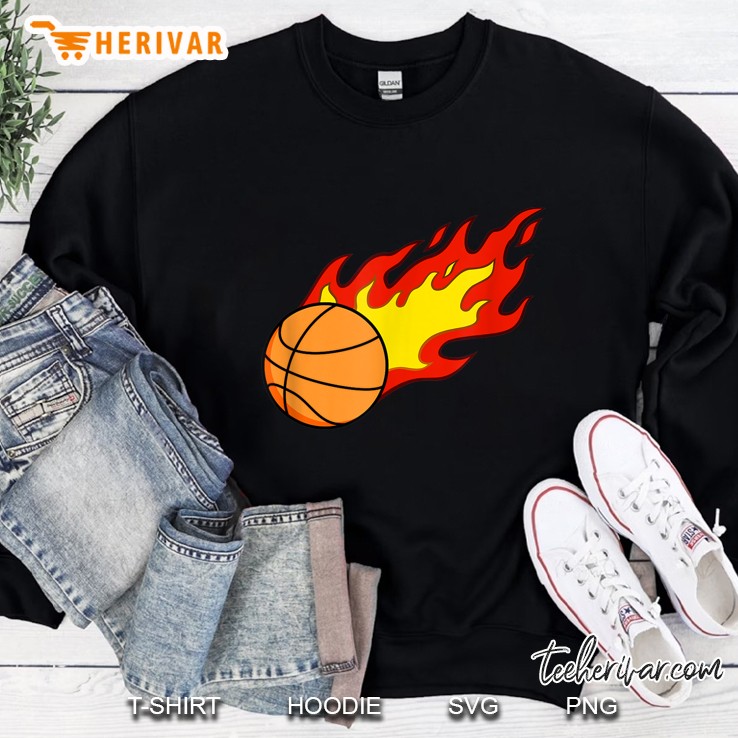 Flaming Basketball Fireball Sweatshirt