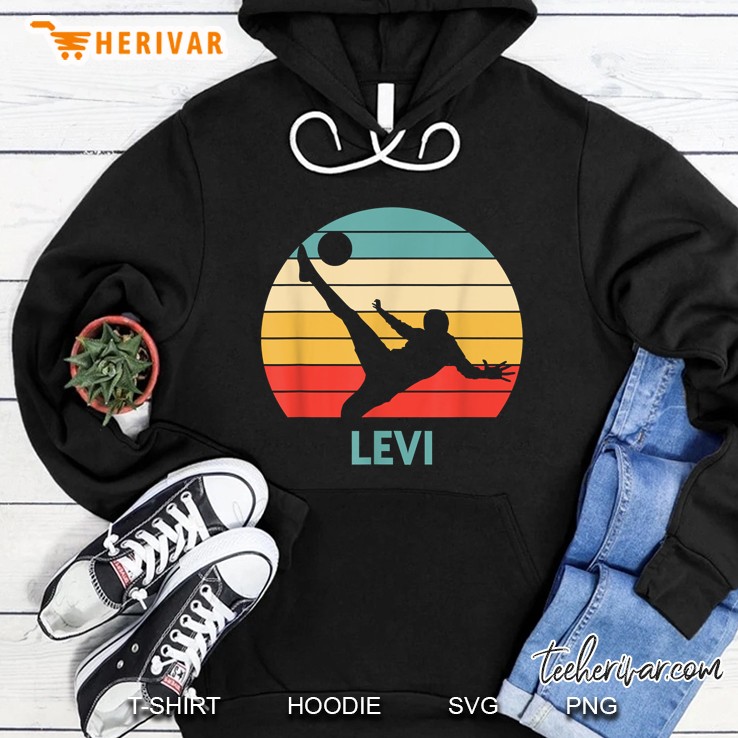 Levi Soccer Player Silhouette Vintage Version Hoodie