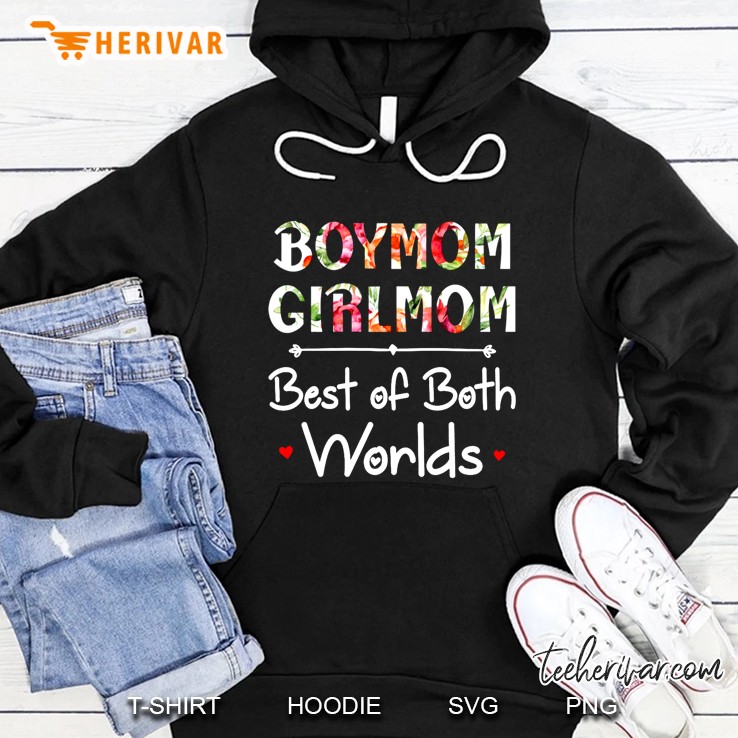 Boymom Girlmom Best Of Both Worlds Floral Version Hoodie