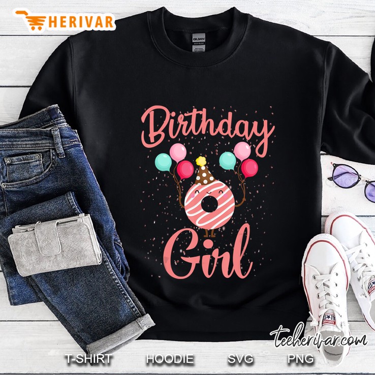 Birthday Girl Donut Balloons Sweatshirt