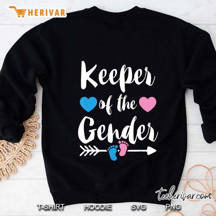 Keeper Of The Gender Girl Or Boy Blue Pink Gender Reveal Sweatshirt