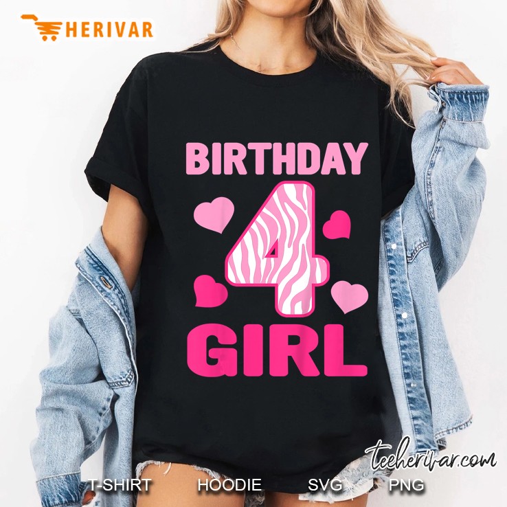 Birthday Girl 4th Birthday Ladies Tee