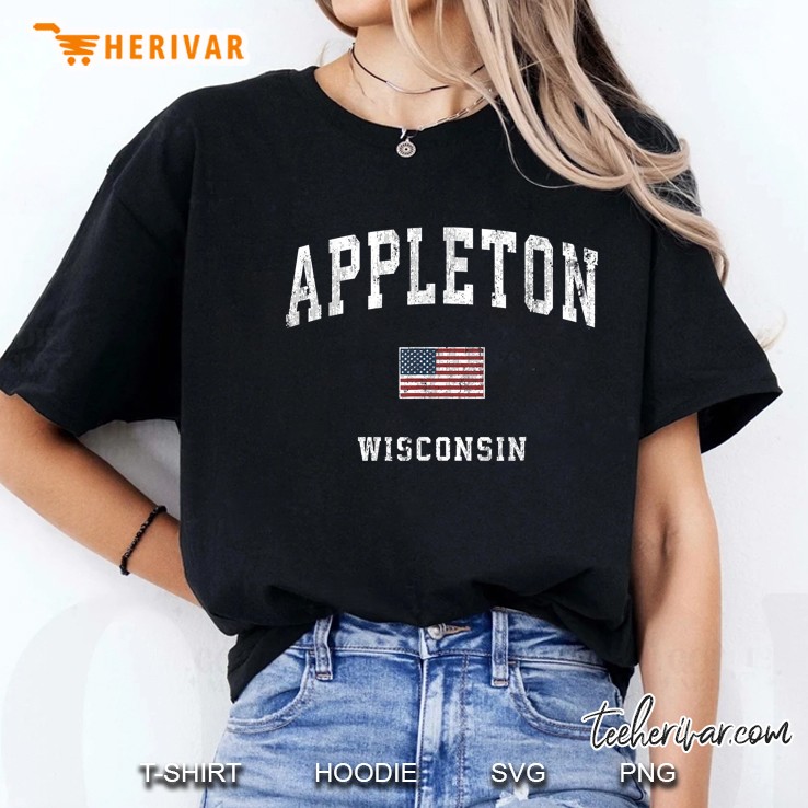 Appleton Wisconsin American Flag Ladies Tee