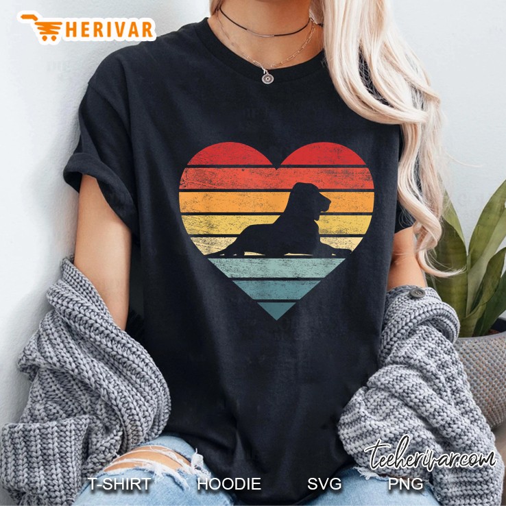 Bloodhound Silhouette Vintage Heart Version Ladies Tee