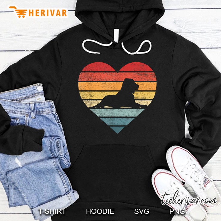 Bloodhound Silhouette Vintage Heart Version Hoodie