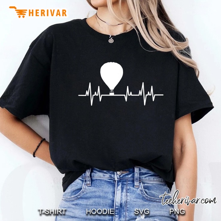 Hot Air Balloon Heartbeat Ladies Tee