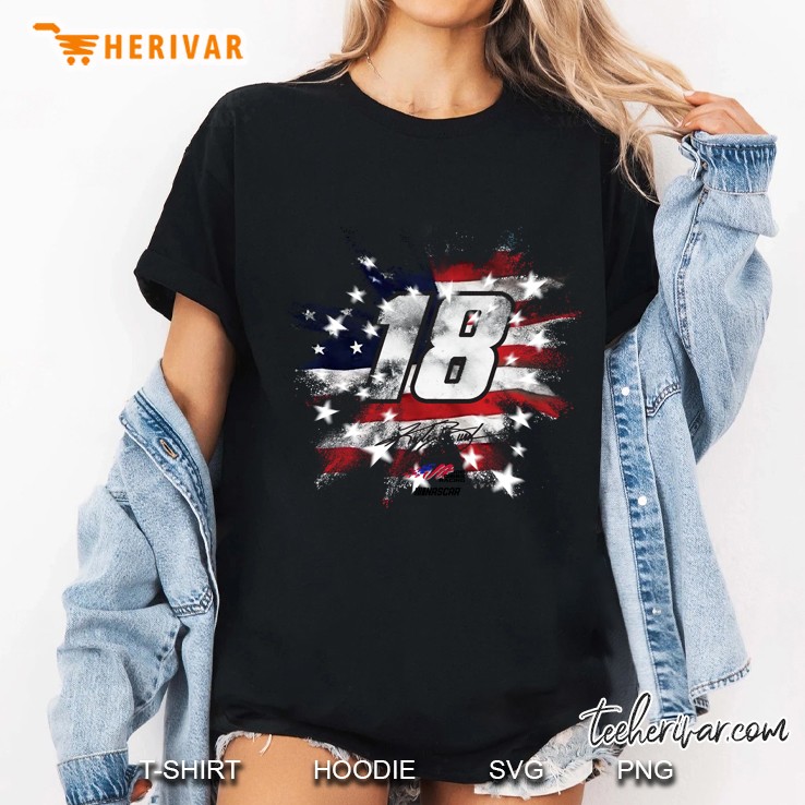 18 Nascar Kyle Busch Fireworks American Flag Version Ladies Tee
