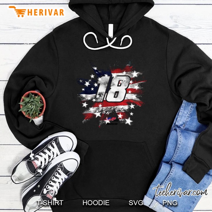 18 Nascar Kyle Busch Fireworks American Flag Version Hoodie