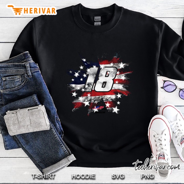 18 Nascar Kyle Busch Fireworks American Flag Version Sweatshirt