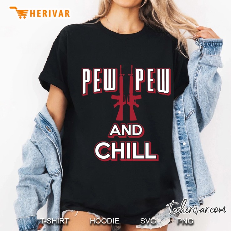Pew Pew And Chill Guns Version Ladies Tee