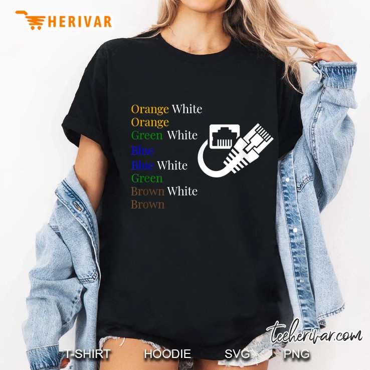 Telecom Fiber Optic Ethernet Color Code Ladies Tee