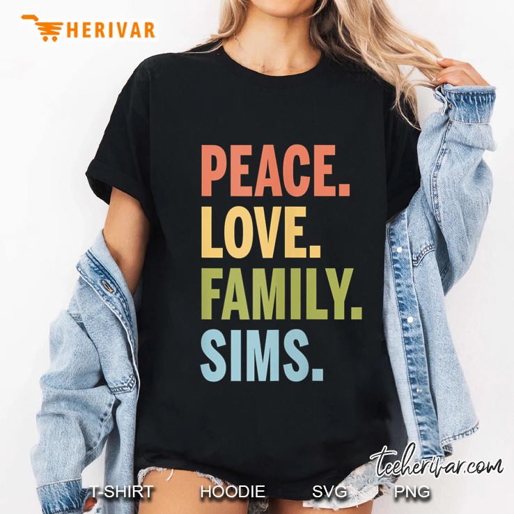 Peace Love Family Sims Ladies Tee