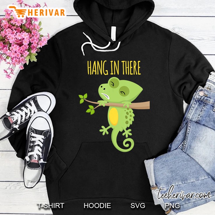 Hang In There Cute Lizard Motivational Message Hoodie