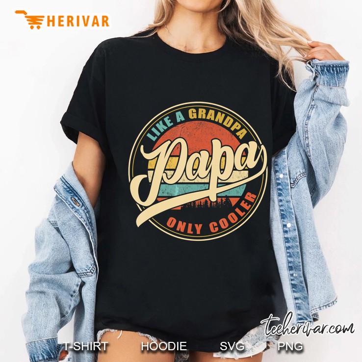 Papa Like A Grandpa Only Cooler Vintage Version Ladies Tee
