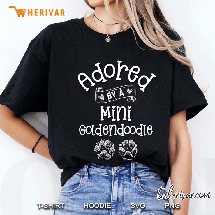 Adored By A Mini Goldendoodle Ladies Tee
